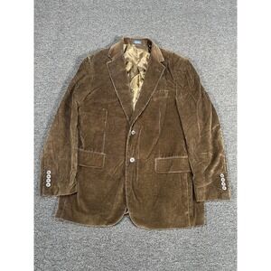 Saddlebred Corduroy Blazer Men's 40S Brown Western Lined 2 Button Cotton Pockets